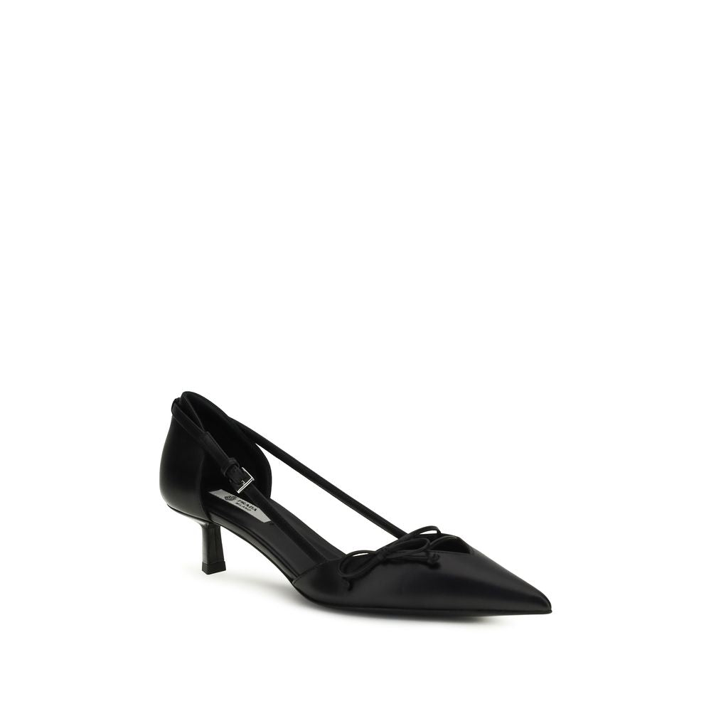 Prada Schwarze Pumps aus Ziegenleder mit hohem Absatz