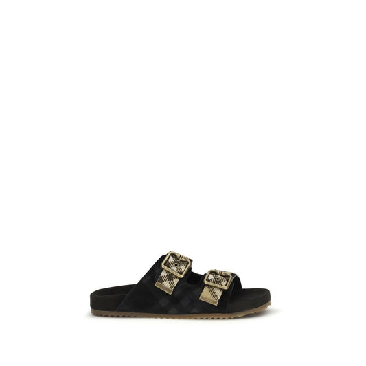 Burberry Schwarze Bos Taurus Kalbsleder Riemchen-Sandalen