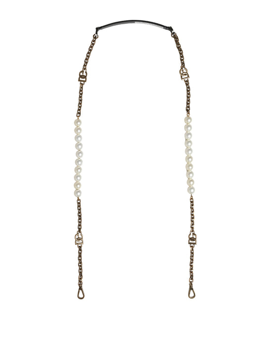 Dolce & Gabbana Schwarzes Leder Goldkette Tasche Accessoire Schulterriemen