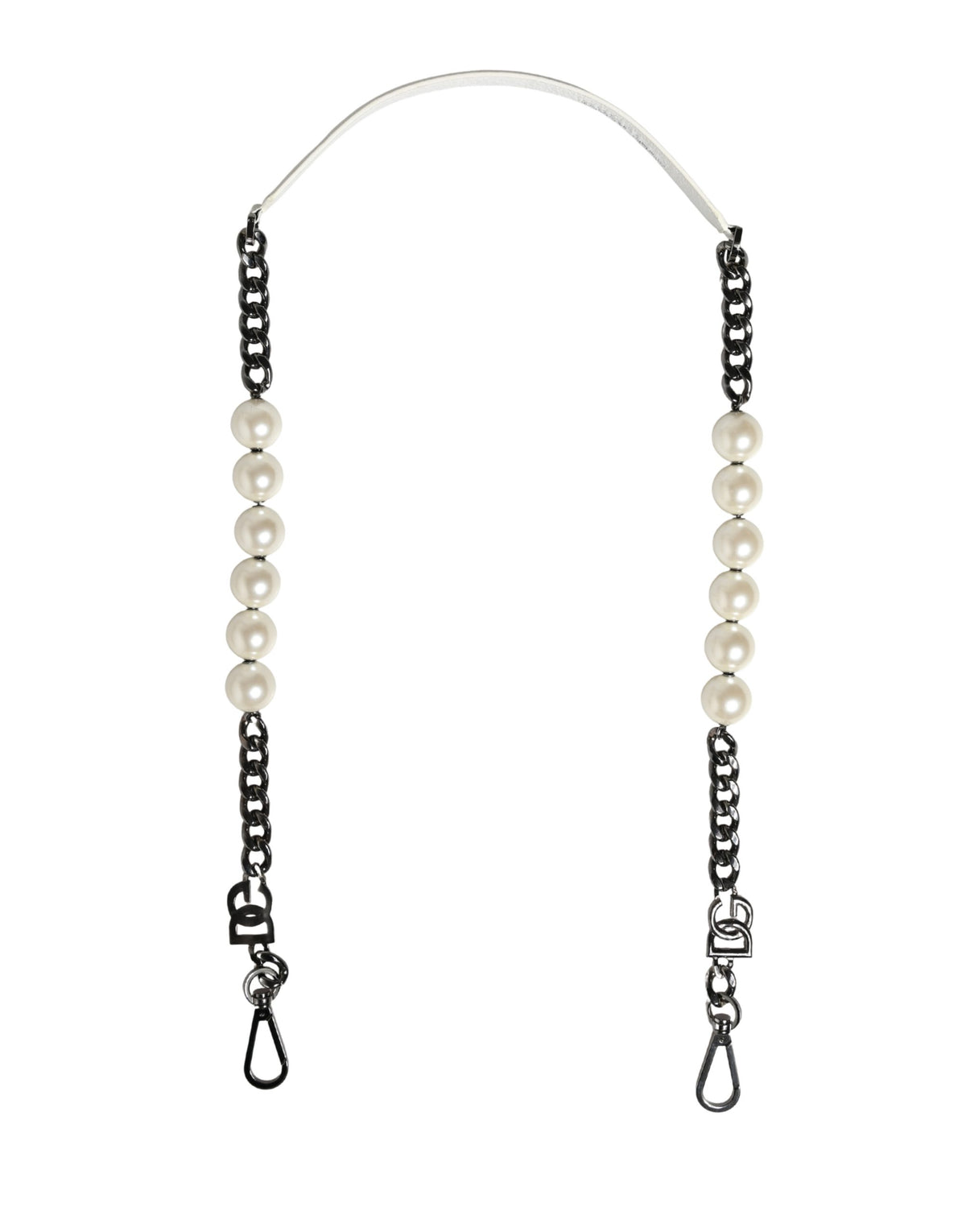 Dolce & Gabbana White Leather Bag Strap