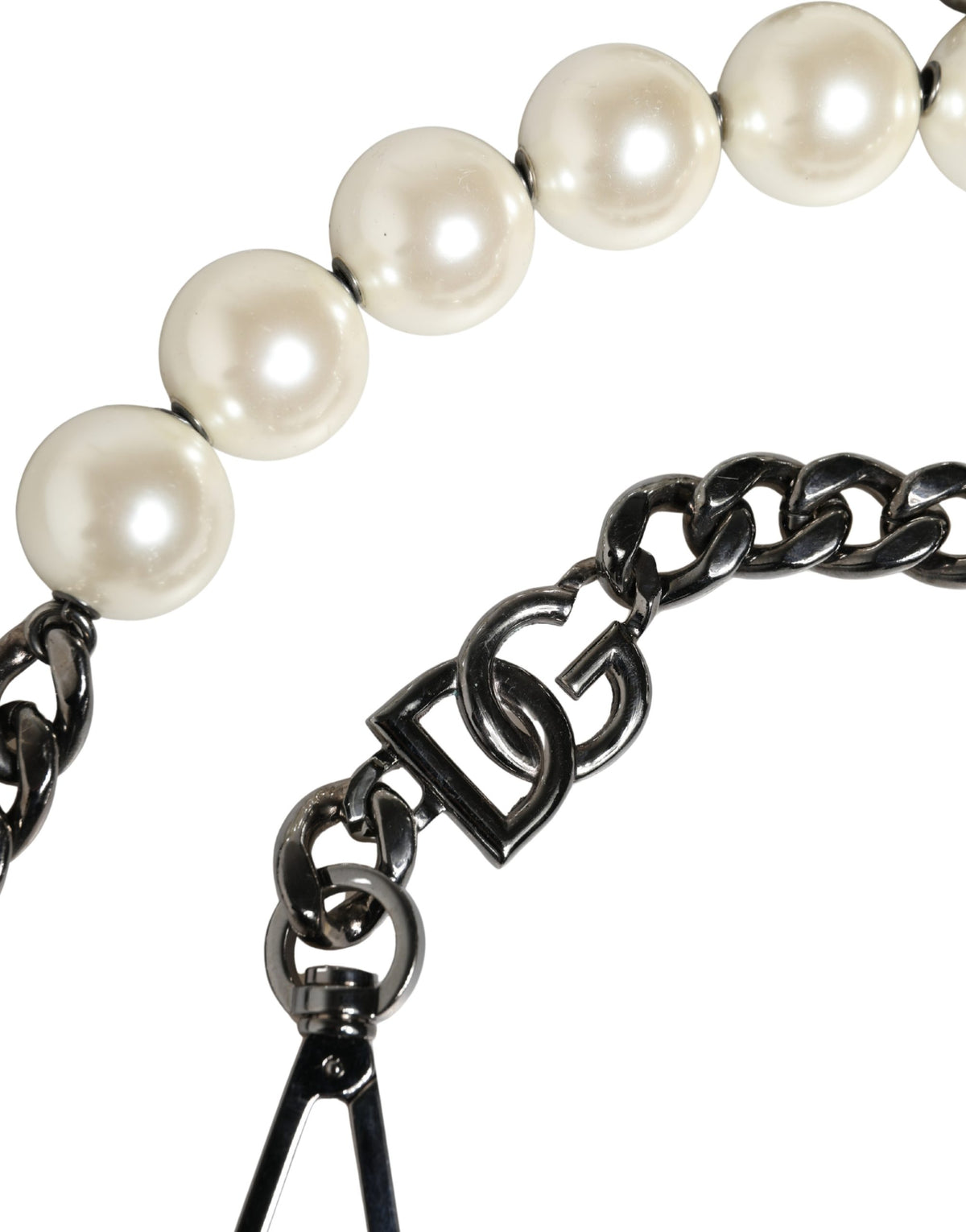 Dolce & Gabbana White Leather Bag Strap