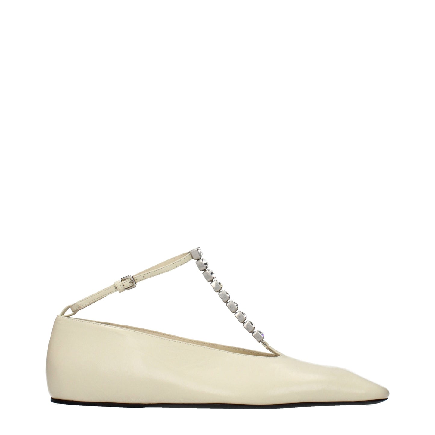 Jil Sander Beige Leder Ballerinas