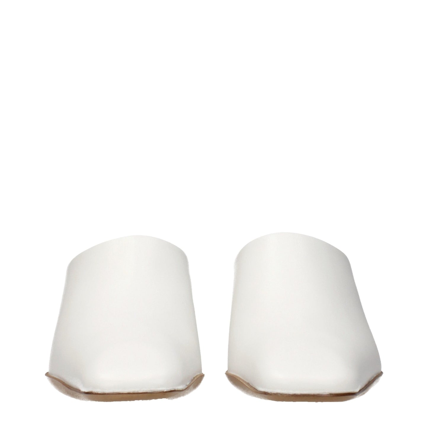 Jil Sander Weiße Leder-Pantoffeln