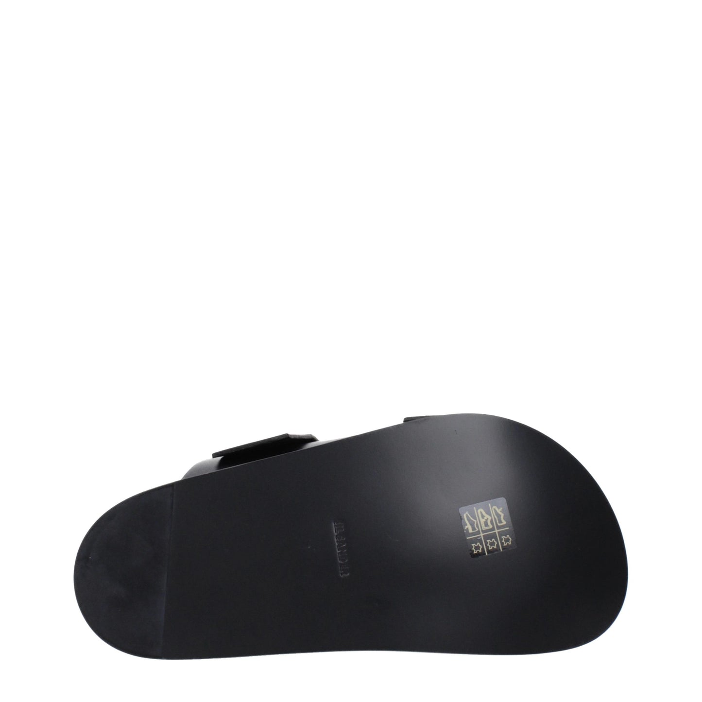 Jil Sander Schwarze Leder-Slipper