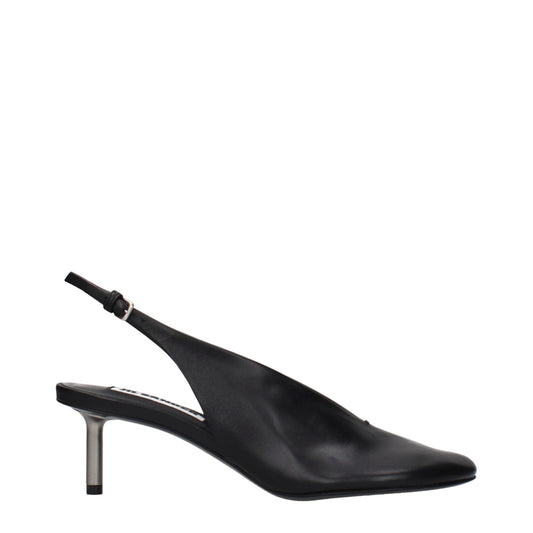 Jil Sander Schwarze Leder Pumps mit hohem Absatz