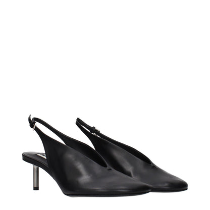 Jil Sander Schwarze Leder Pumps mit hohem Absatz