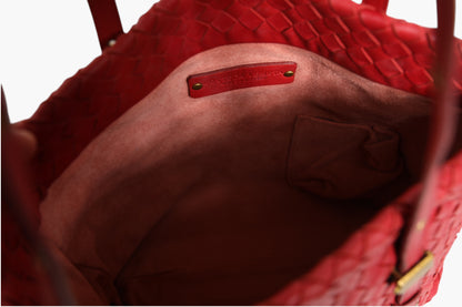 Bottega Veneta Rote Intrecciato Ledertasche