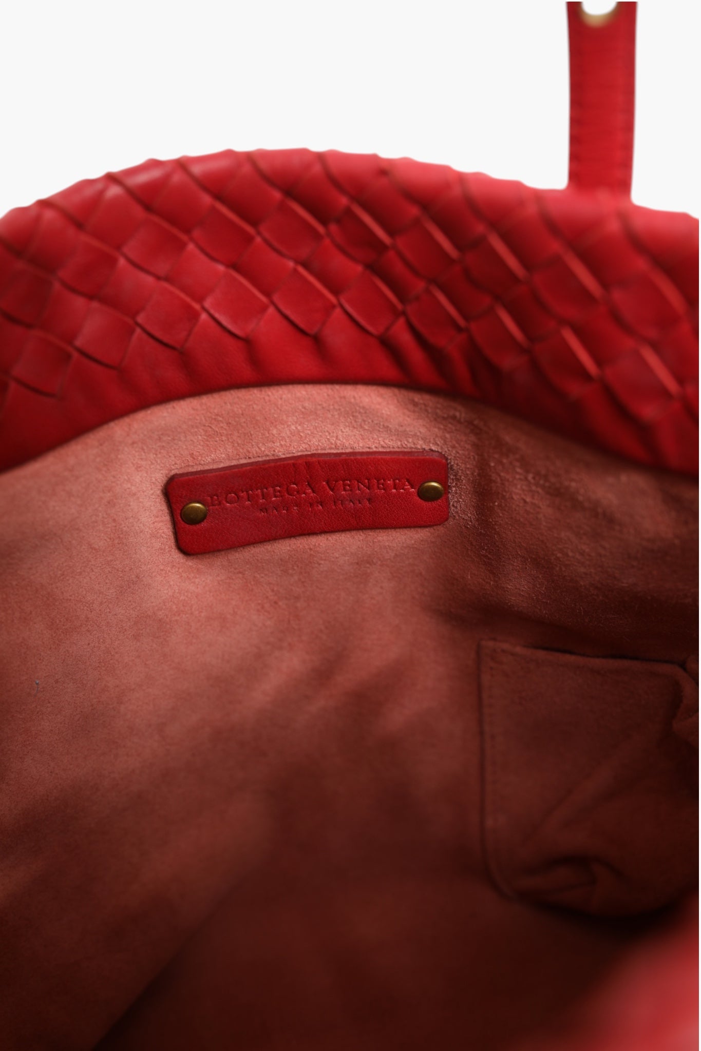 Bottega Veneta Rote Intrecciato Ledertasche