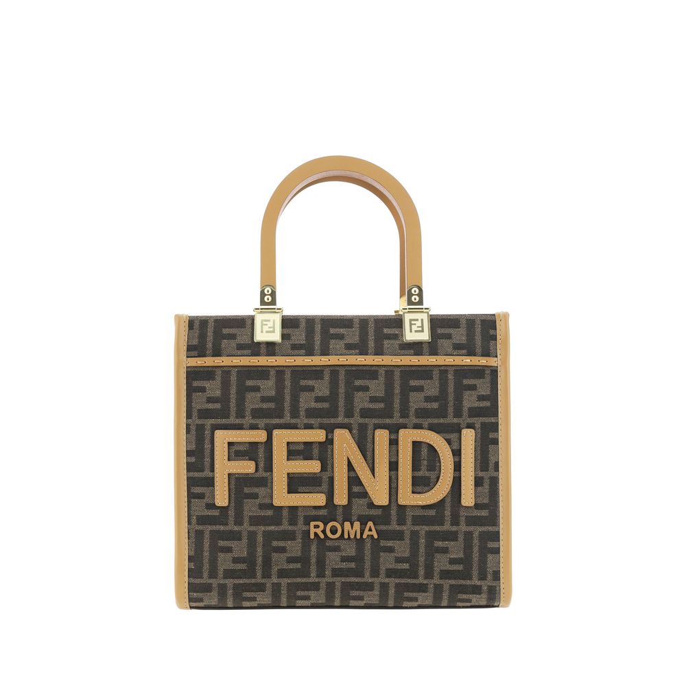 Fendi Braune Schultertasche aus Polyester