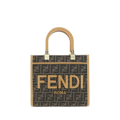 Fendi Braune Schultertasche aus Polyester