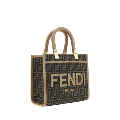 Fendi Braune Schultertasche aus Polyester