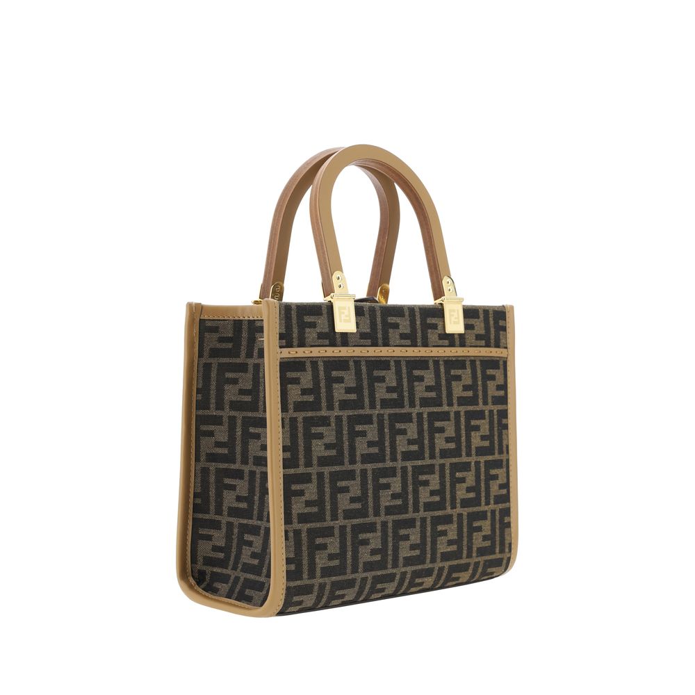 Fendi Braune Schultertasche aus Polyester