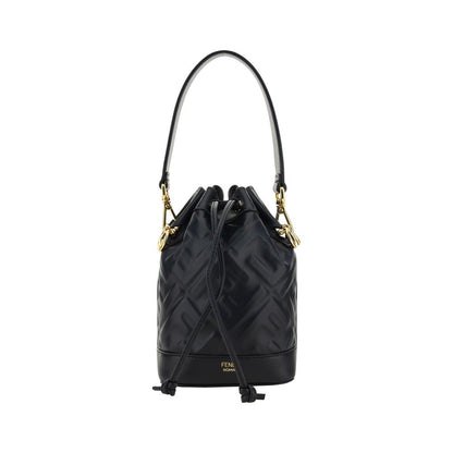 Fendi Schwarze Kalbsleder Bos Taurus Bucket Bag