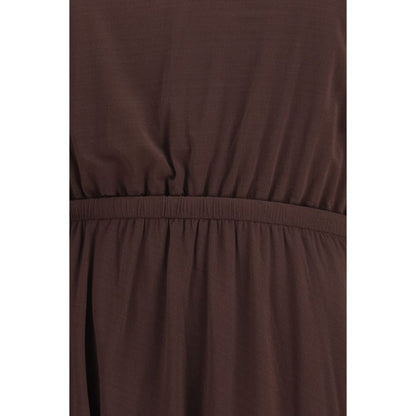 Lemaire Braunes Viskose-Freizeitkleid