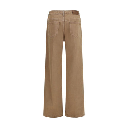 Brunello Cucinelli Braune Baumwolljeans mit geradem Bein