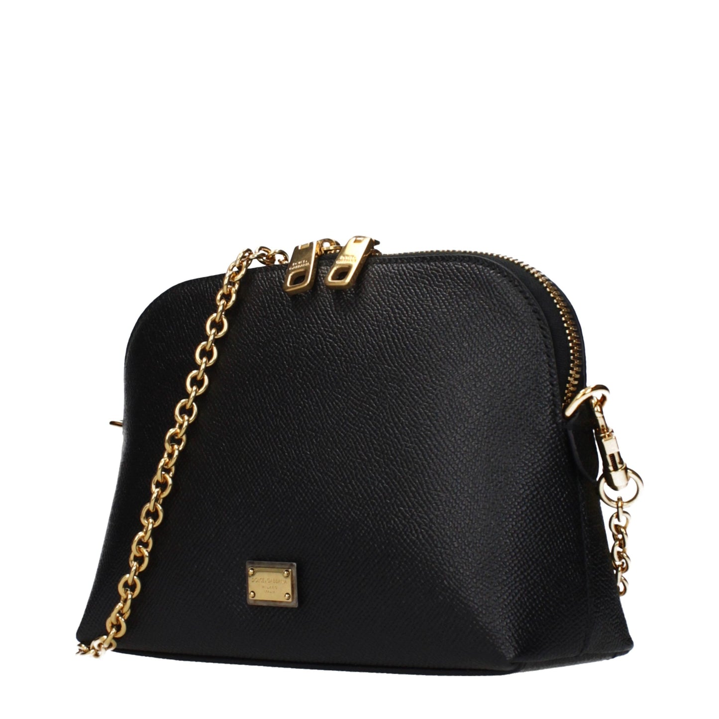 Dolce & Gabbana Schwarze Leder Umhängetasche