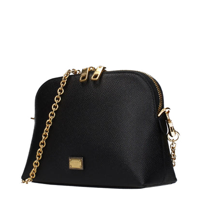 Dolce & Gabbana Schwarze Leder Umhängetasche