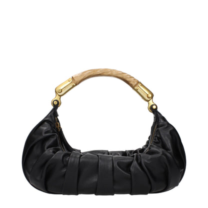Balmain Schwarze Lederhandtasche