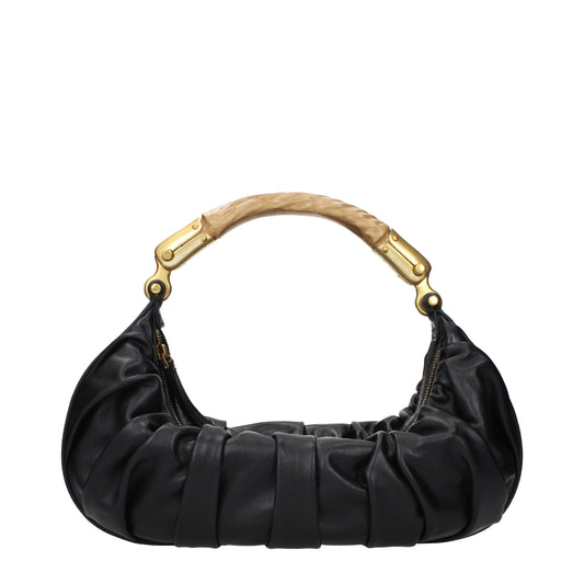 Balmain Schwarze Lederhandtasche