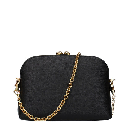 Dolce & Gabbana Schwarze Leder Umhängetasche
