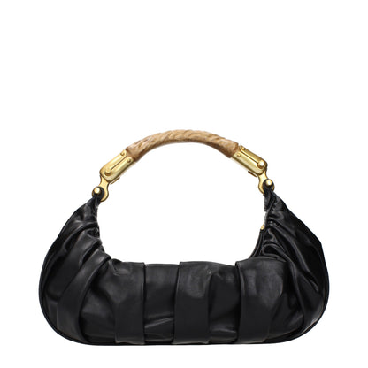 Balmain Schwarze Lederhandtasche
