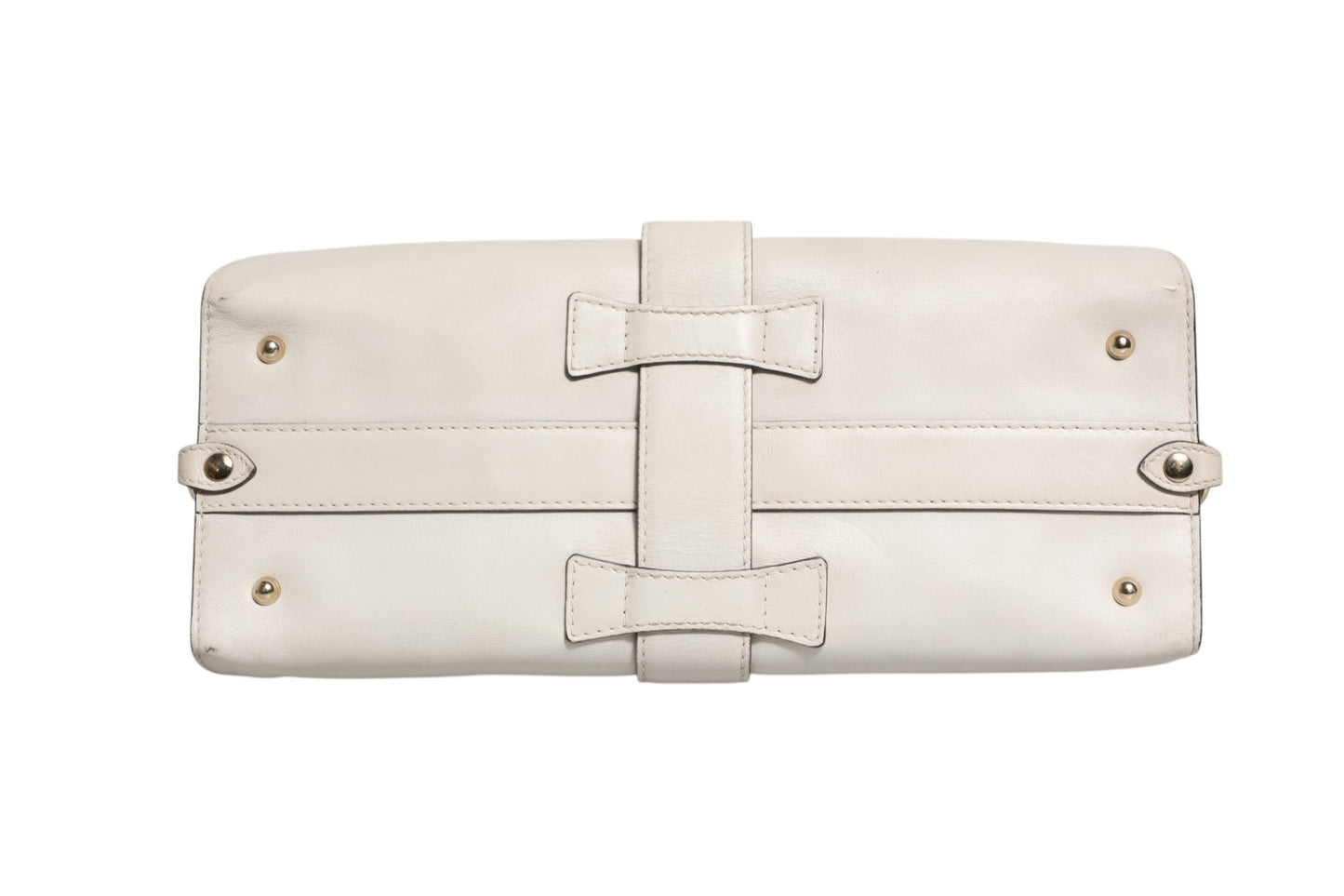 Gucci Weiße Leder-Tasche mit Steigbügel-Henkel