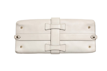 Gucci Weiße Leder-Tasche mit Steigbügel-Henkel