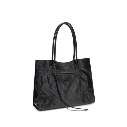Balenciaga Schwarze Lammleder Schultertasche Ovis Aries Aries