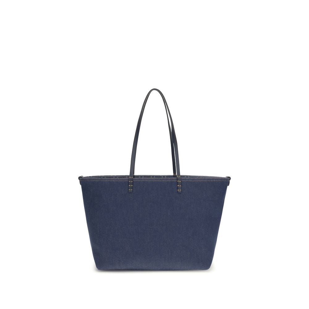 Fendi Blaue Baumwoll-Umhängetasche
