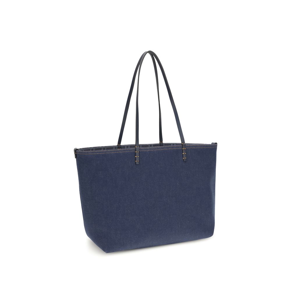 Fendi Blaue Baumwoll-Umhängetasche