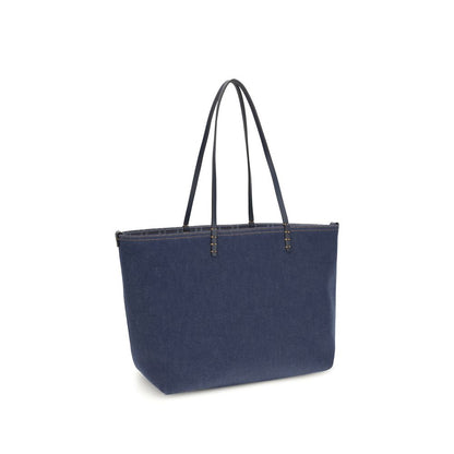 Fendi Blaue Baumwoll-Umhängetasche