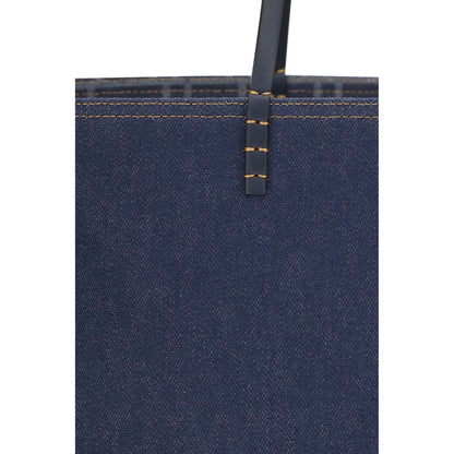 Fendi Blaue Baumwoll-Umhängetasche