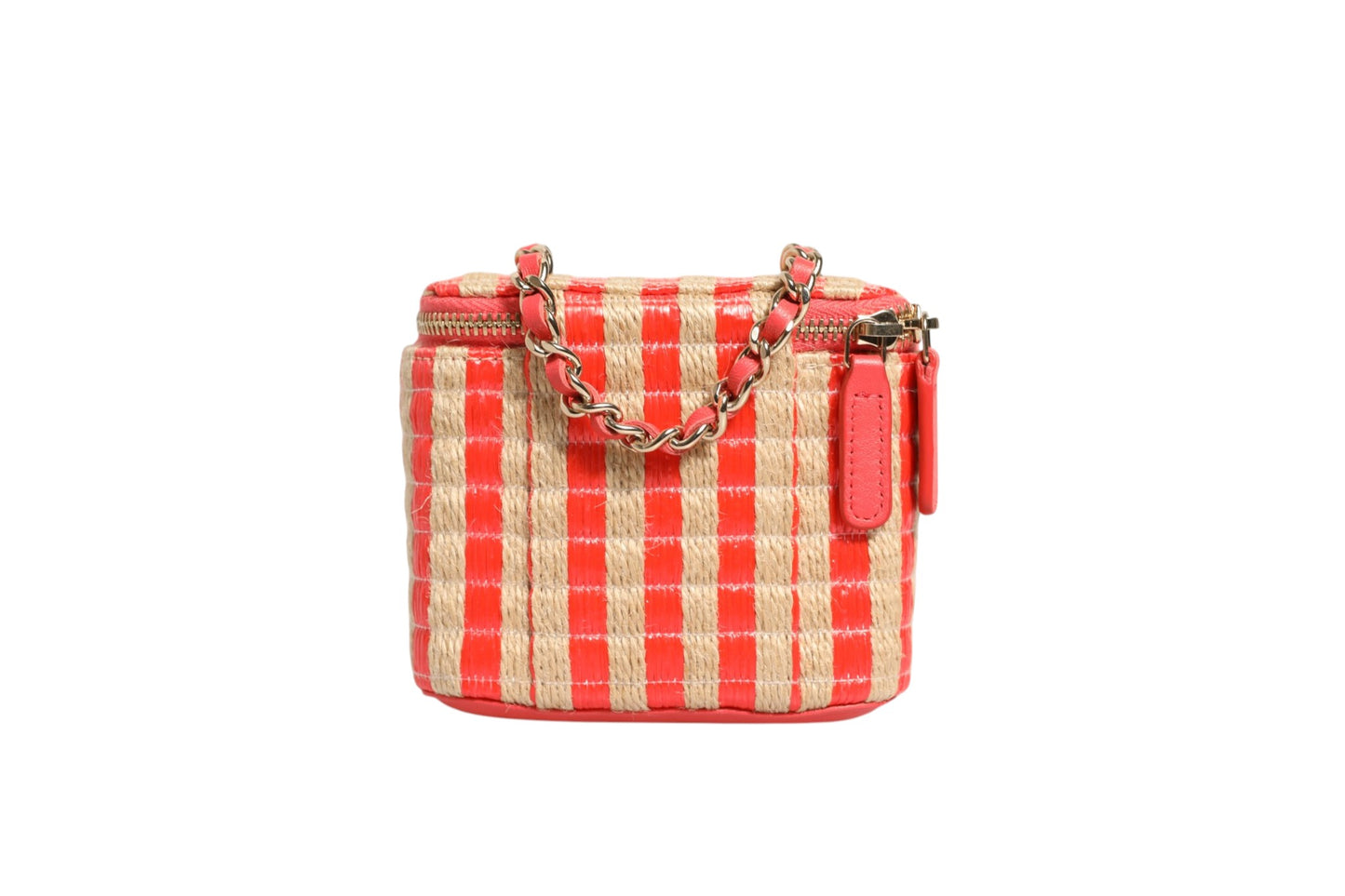 Chanel Mini-Koffer aus Bast mit Streifen