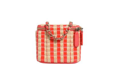 Chanel Mini-Koffer aus Bast mit Streifen