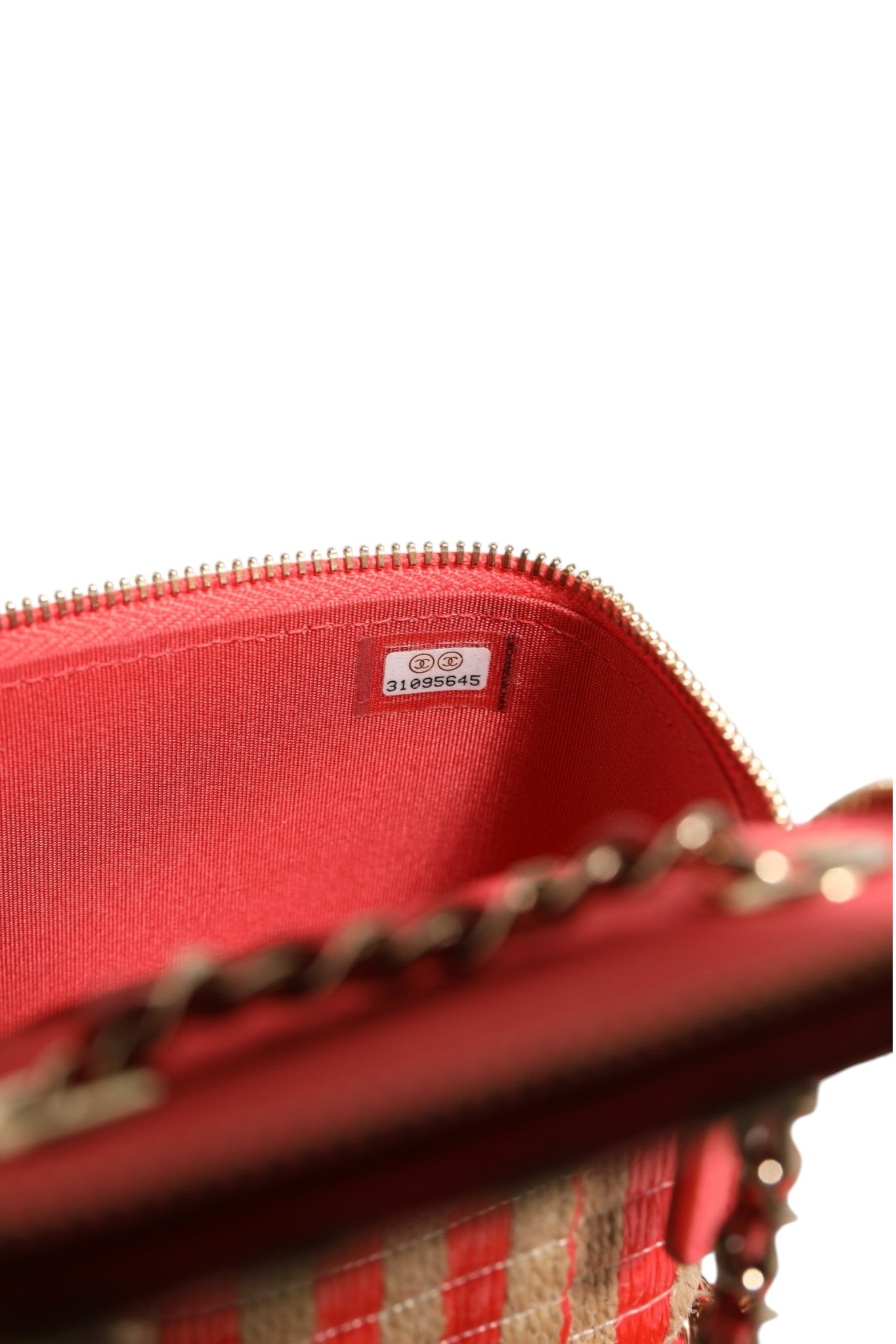 Chanel Mini-Koffer aus Bast mit Streifen
