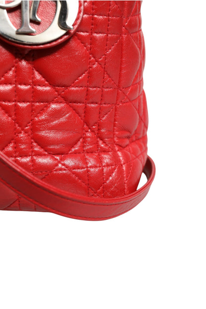 Christian Dior Lady Dior Tasche aus rotem Lammleder mit Cannage-Steppung