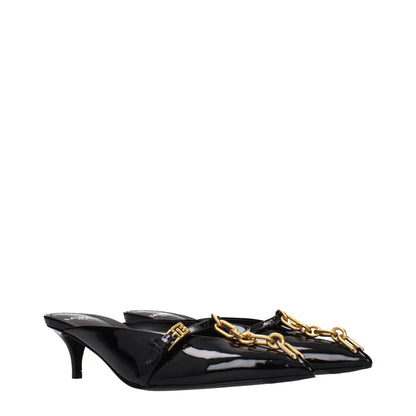 Balmain Schwarze Leder Plateau-Sandalen