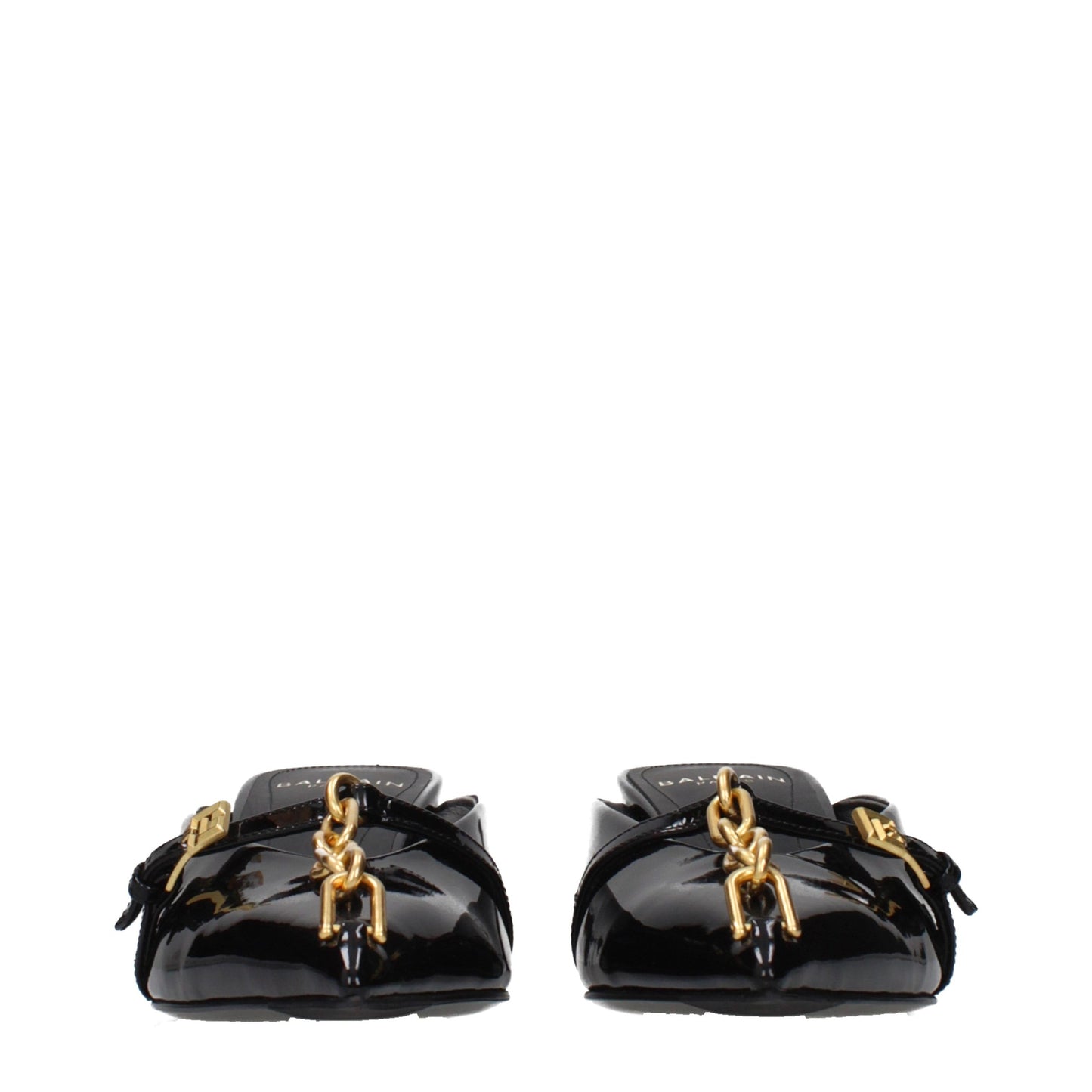 Balmain Schwarze Leder Plateau-Sandalen