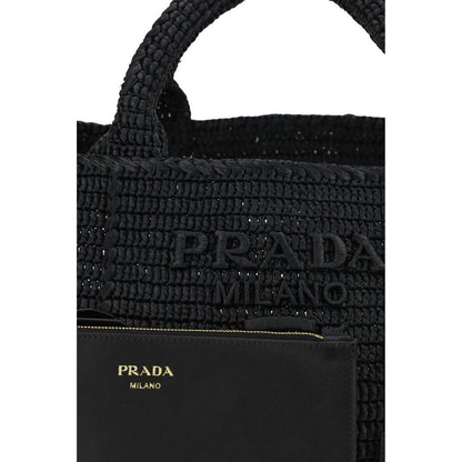 Prada Schwarze Schultertasche aus Viskose