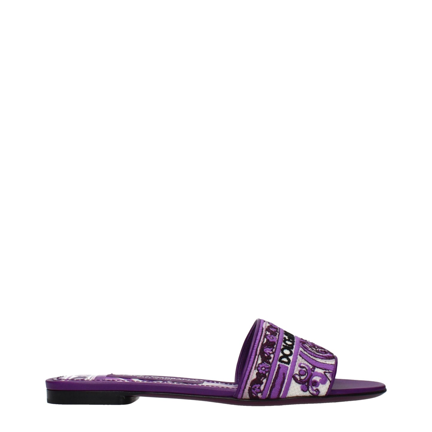 Dolce & Gabbana Violette Stoff-Slipper