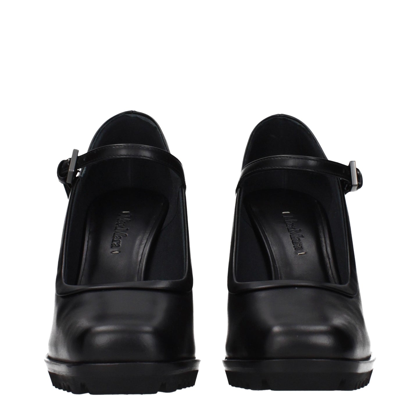 Max Mara Schwarze Leder Pumps mit hohem Absatz