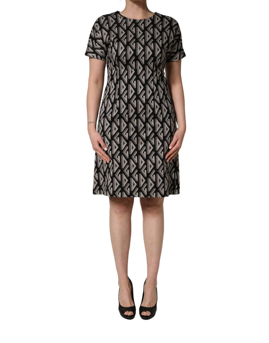Dolce & Gabbana Schwarzes Logo-Print Minikleid
