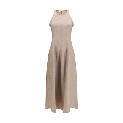 Brunello Cucinelli Beige Leinen-Freizeitkleid