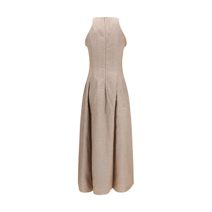Brunello Cucinelli Beige Leinen-Freizeitkleid