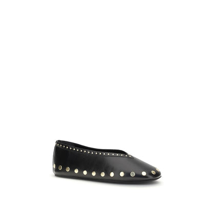 Ganni Schwarze Ballerinas aus Polyurethan