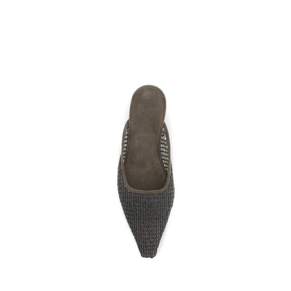 Brunello Cucinelli Braune Kalbsleder-Ballerinas Bos Taurus