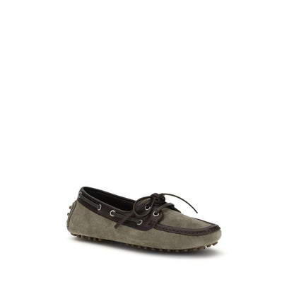 Brunello Cucinelli Graue Kalbsleder Bos Taurus Slipper-Loafer