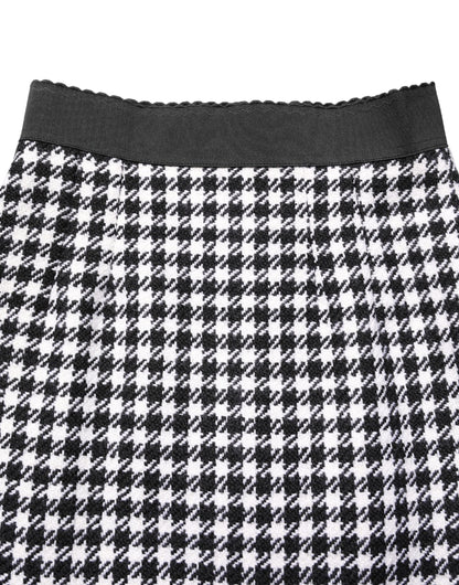 Dolce & Gabbana Minirock mit Hahnentrittmuster und hohem Bund in Schwarz-Weiß