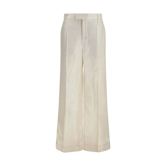 Brunello Cucinelli Beige Seidenhose
