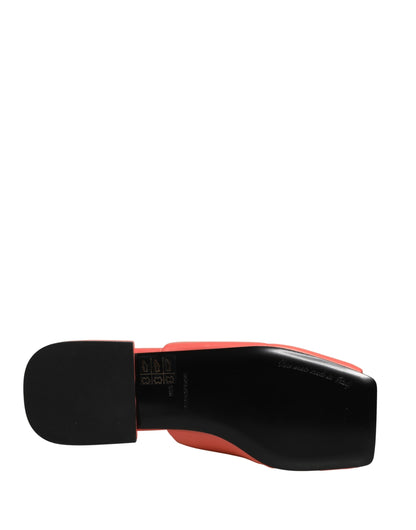 Dolce & Gabbana Orange DG Logo Leder Pantoletten Sandalen Schuhe